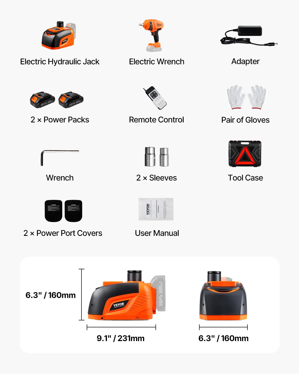 12V Electric Car Jack Kit with Impact Wrench – Portable Emergency Tire Repair Tool