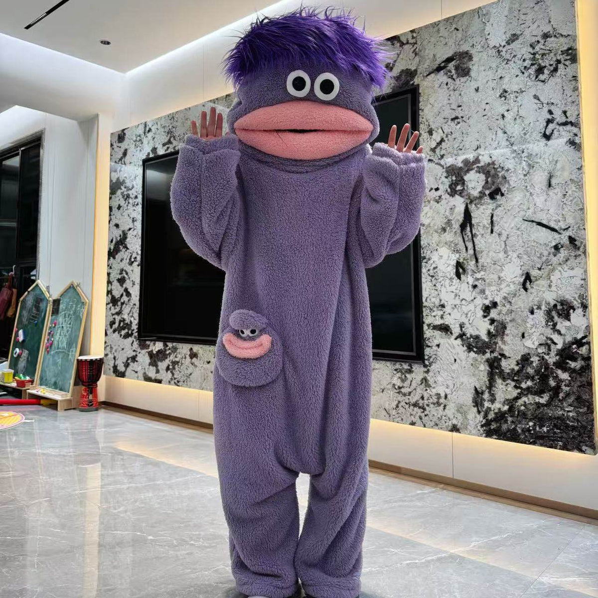 Plush Monster Hooded Onesie for Kids, Teens & Adults